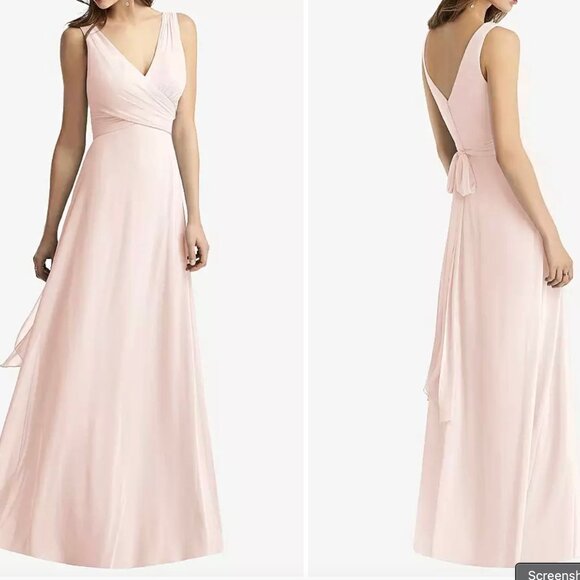 Sleeveless V-Neck Chiffon Wrap Dress - Picture 1 of 5